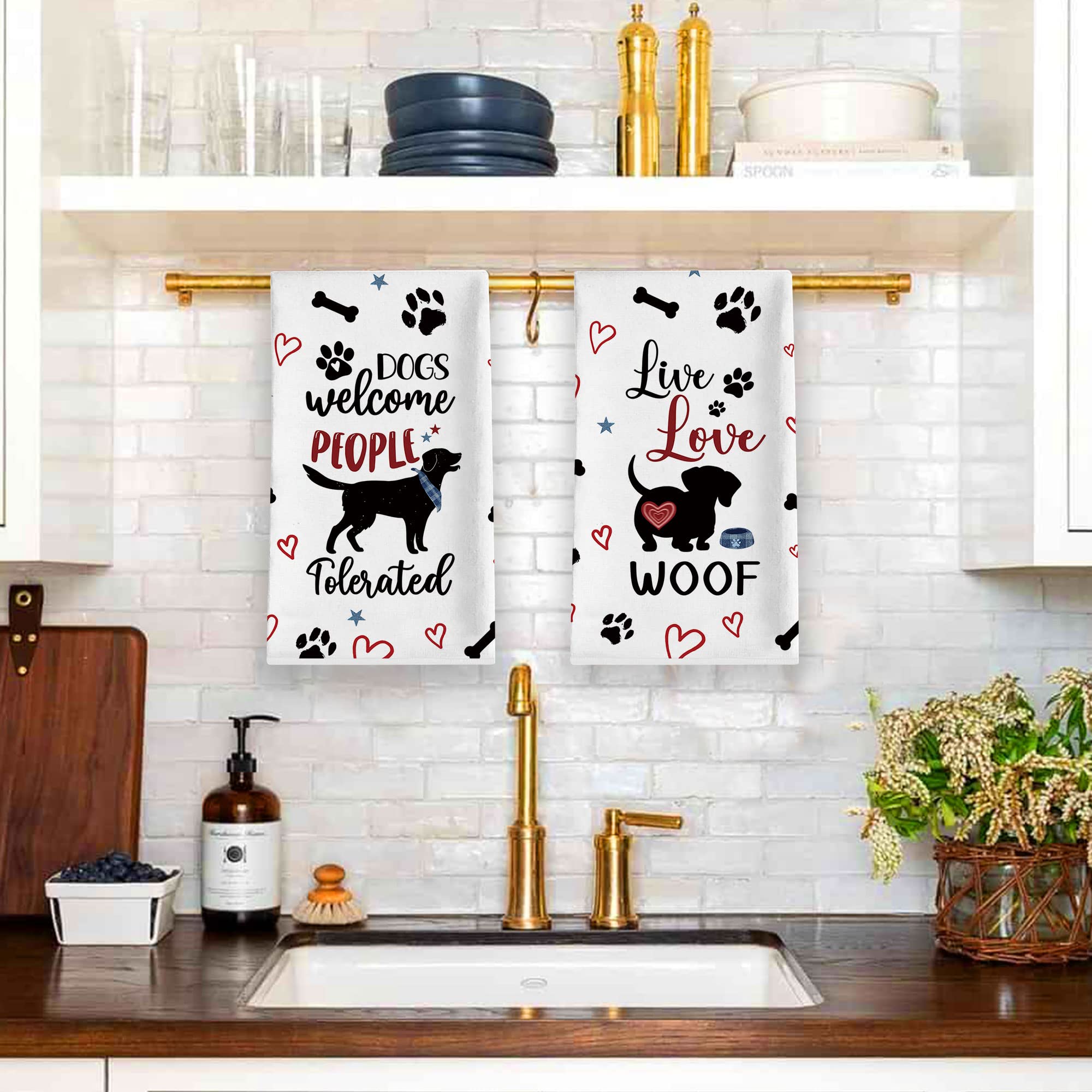 2 Strofinacci Da Cucina San Valentino A Cuore - Microfibra Assorbente, 40x60 Cm, Set Asciugapiatti Per Lavelli, Pentole E Piatti, Regalo Casalinga