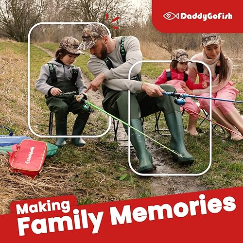 Miniatura 20 de DaddyGoFish Kids Fishing Pole - Rod Reel Combo Tackle Box Starter Set - First Year Small Dock Gear Kit for Boys Girls Toddler Youth Age Beginner