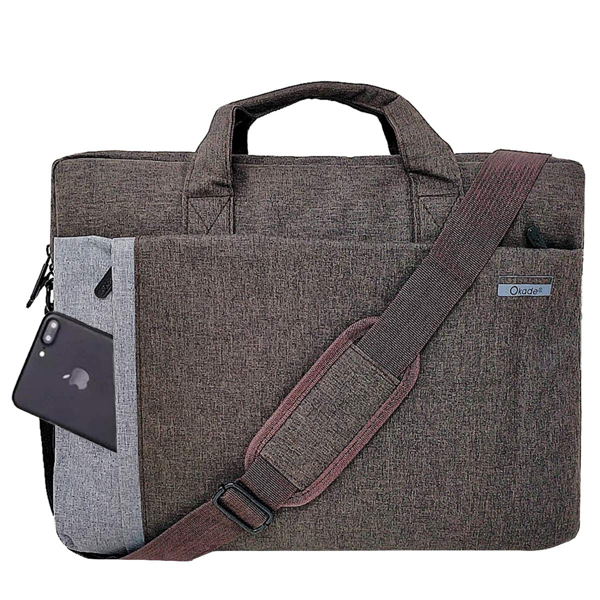 TYPIFY® Nylon Shock and Waterproof Laptop Messenger Bag Briefcase Carrying Case for 15.6 in Laptops & Notebooks with Shoulder Strap Unisex Bag (Light Brown)