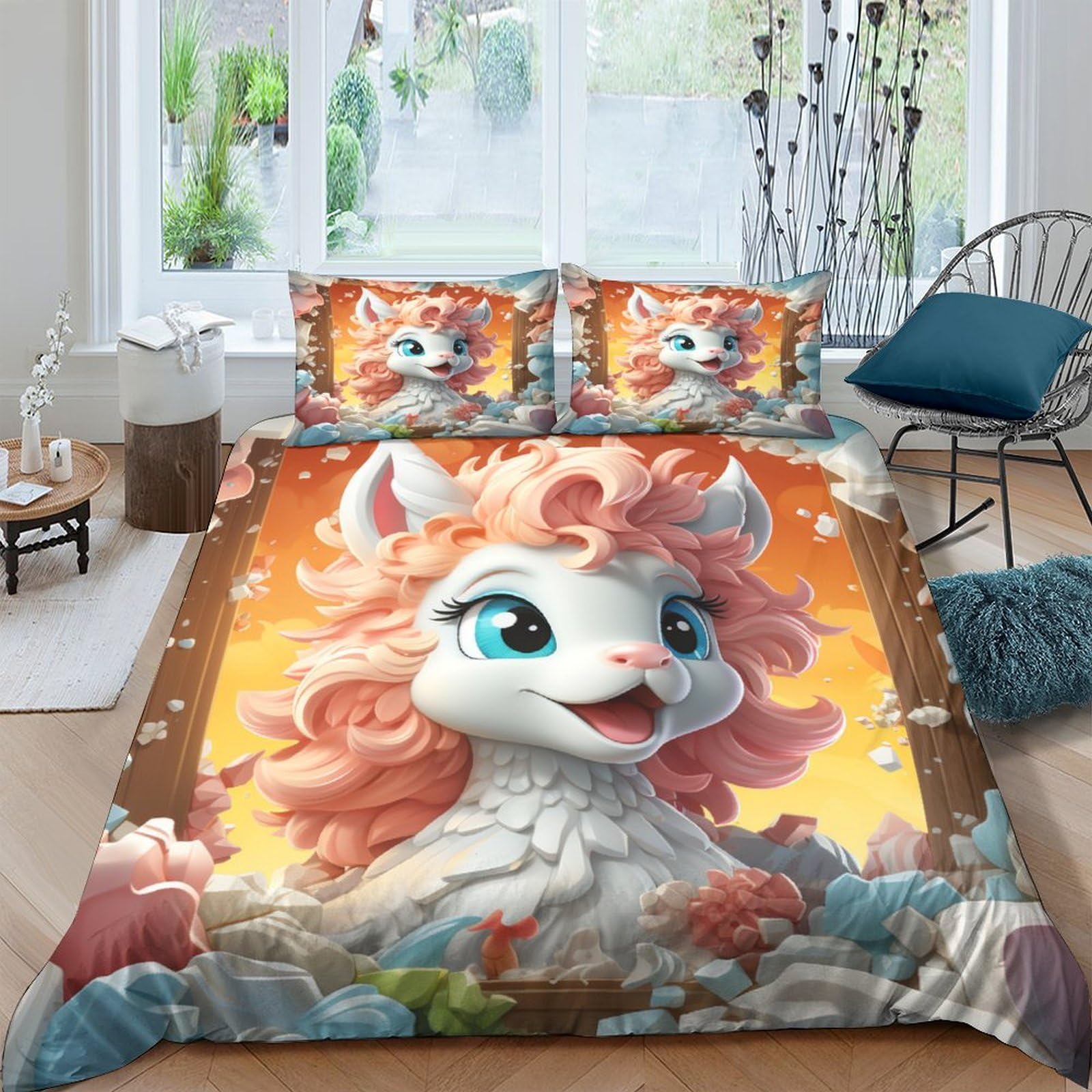 Funda edredón ciervo 3D microfibra 220x240cm con fundas almohada King