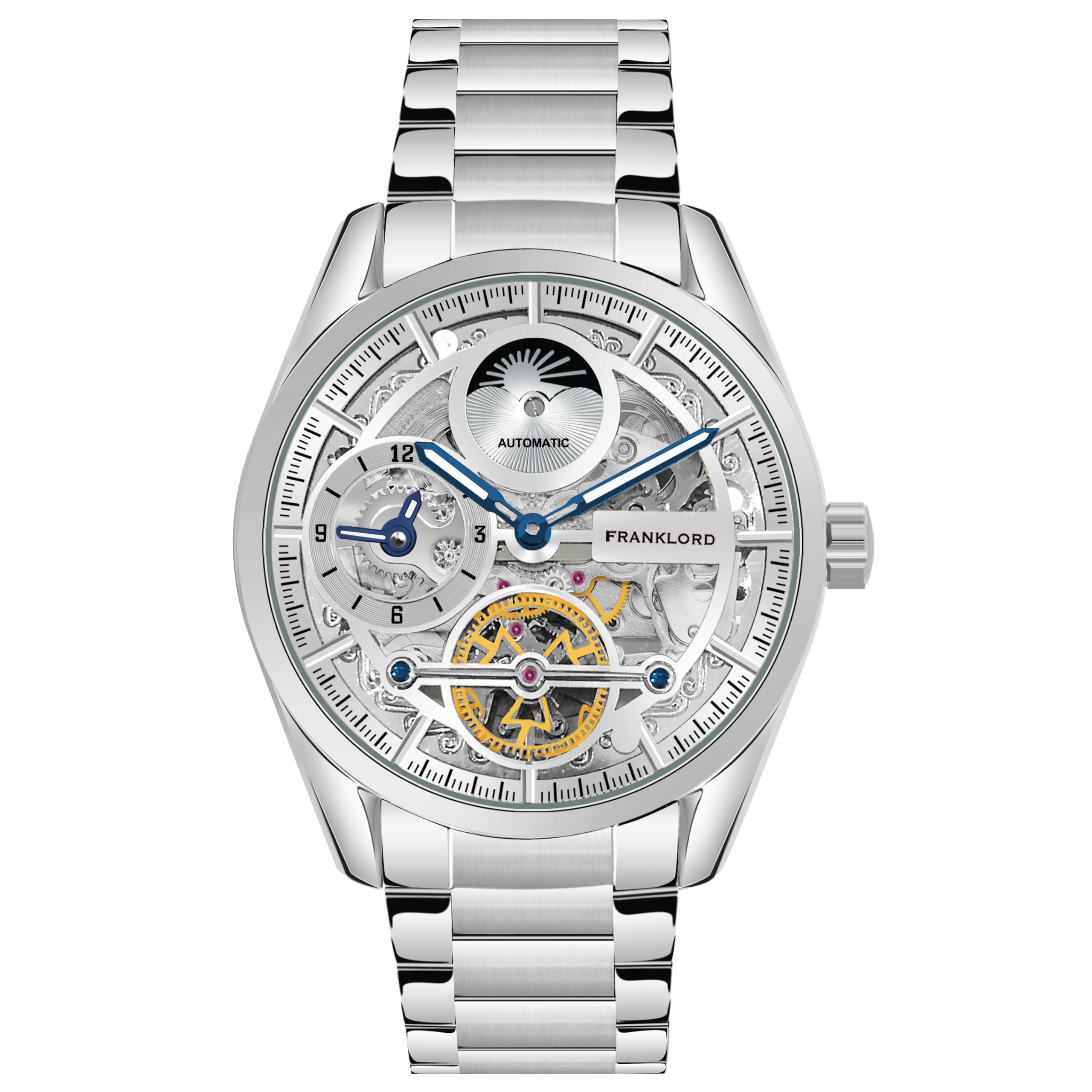 Franklord Skeletomatic Automatic Mechanical Skeleton Series Analog Watch for Men (B0D8L88DQP) Amazon Price History, Amazon Price Tracker