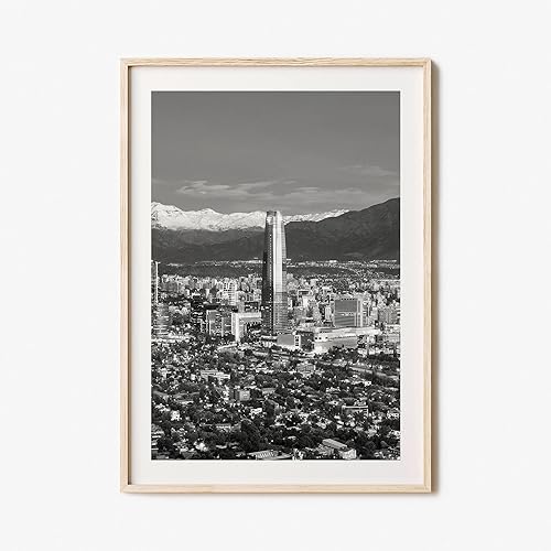 Santiago De Chile Matted Poster Print Santiago De Chile Black and White Art Santiago De Chile Decor Travel Street Map Poster City Map 2