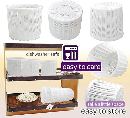 Miniatura 8 de Molde de queso suave para hacer queso de 3 cuartos de galón - Molde para hacer queso - Molde en forma de queso crema - Suministros caseros para