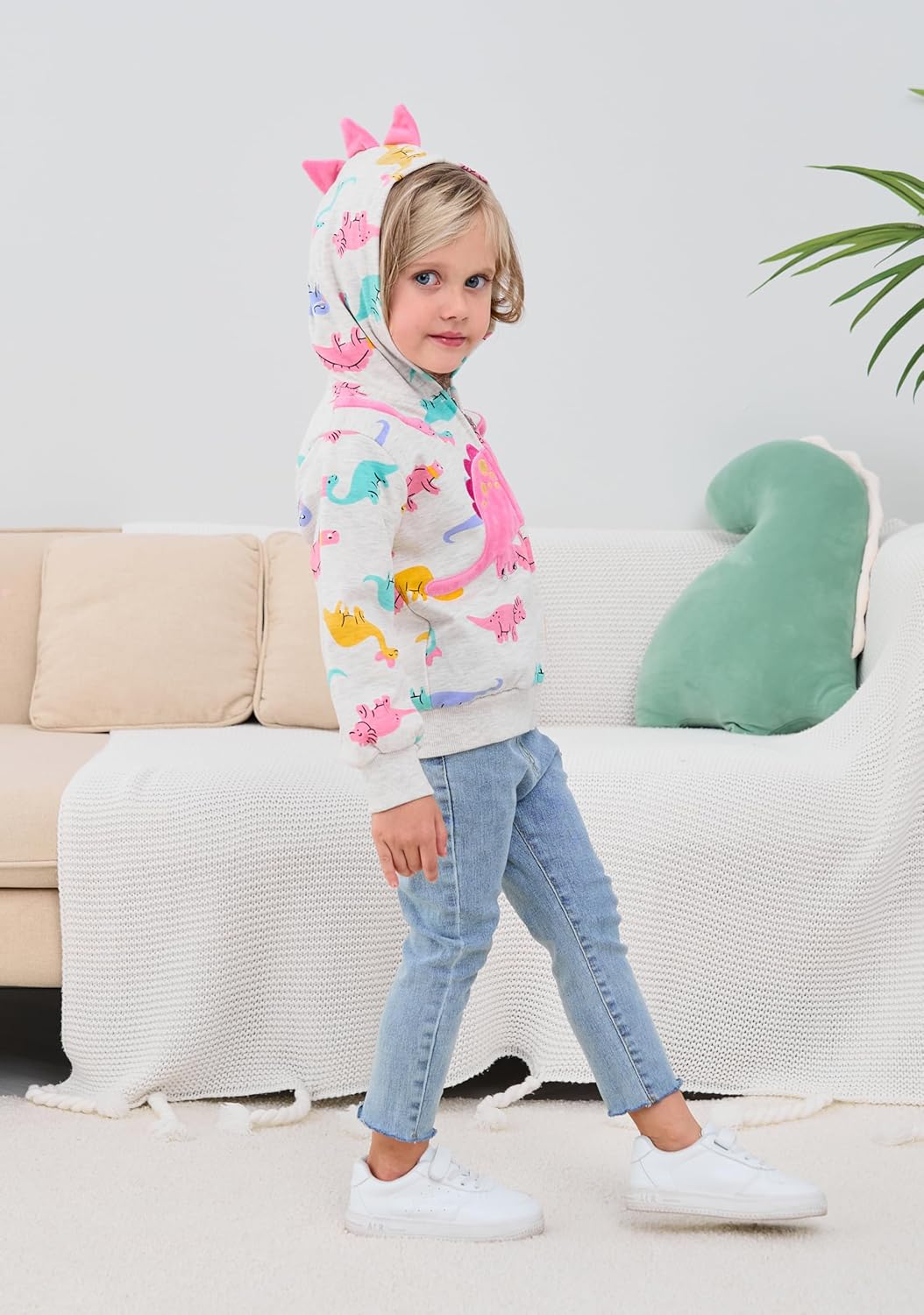 Baby Girl Zip-up Jacket Rainbow Unicorn Cotton Hoodie Sweatshirt Toddler Fall Coat Kids Winter Outfits Outerwear 2t-7t - Image 4