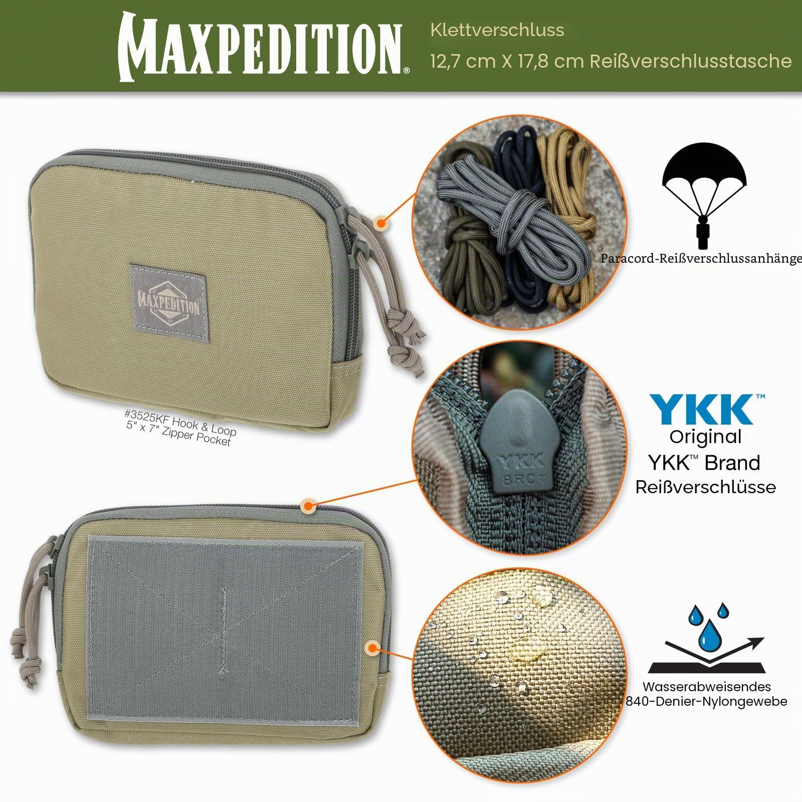 Maxpedition Hook & Loop 5 x 7 Zipper Pocket