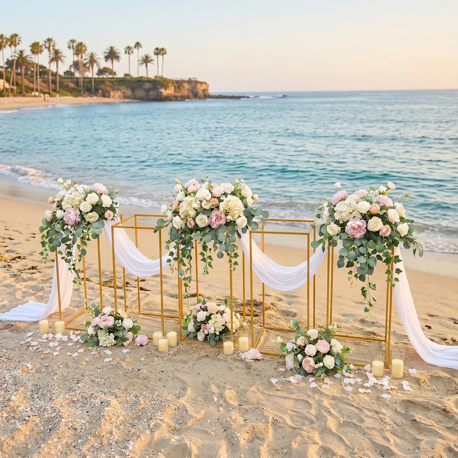 5 supporti per fiori per matrimonio, vasi rettangolari