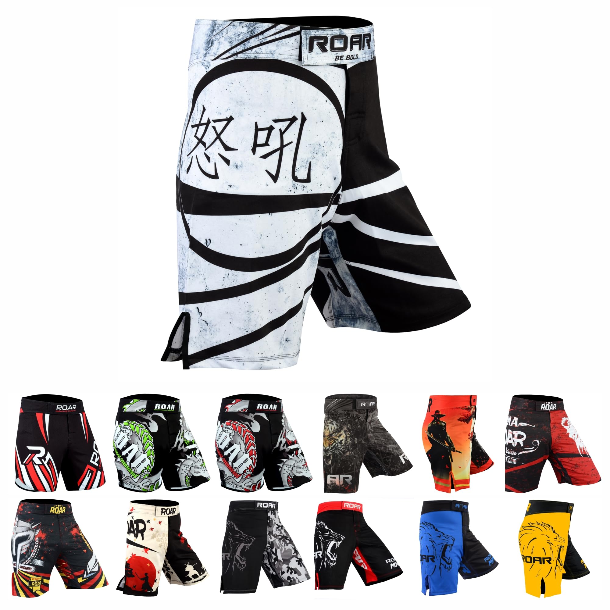 ROAR-INT MMA Fight Shorts Grappling Kickboxing Muay Thai Shorts BJJ Gym Training Running Athletic Wrestling Shorts