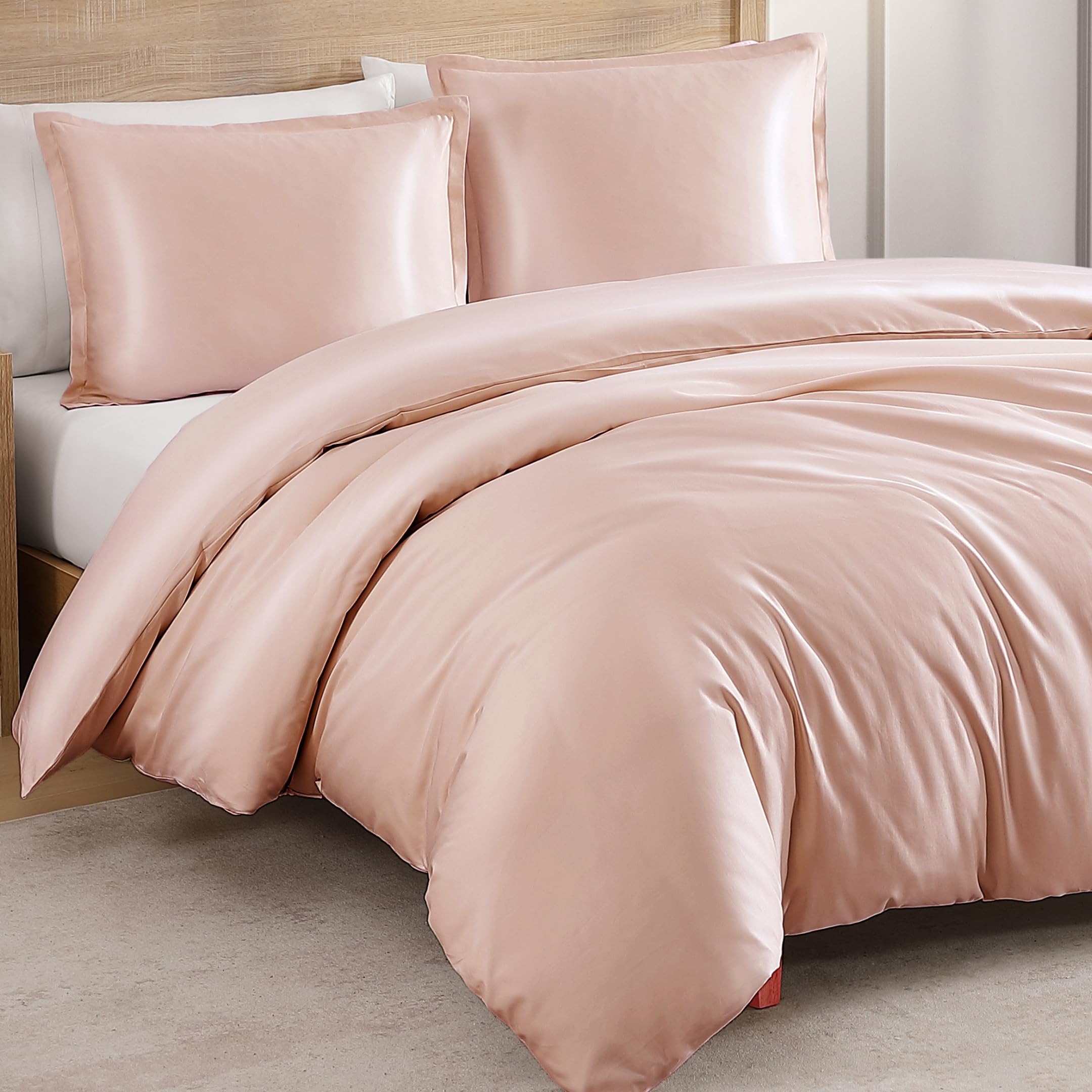 Duvet Cover Set 1000 Thread Count Egyptian Cotton - Romantic Sepia Rose, Luxurious King Size with Soft Finish