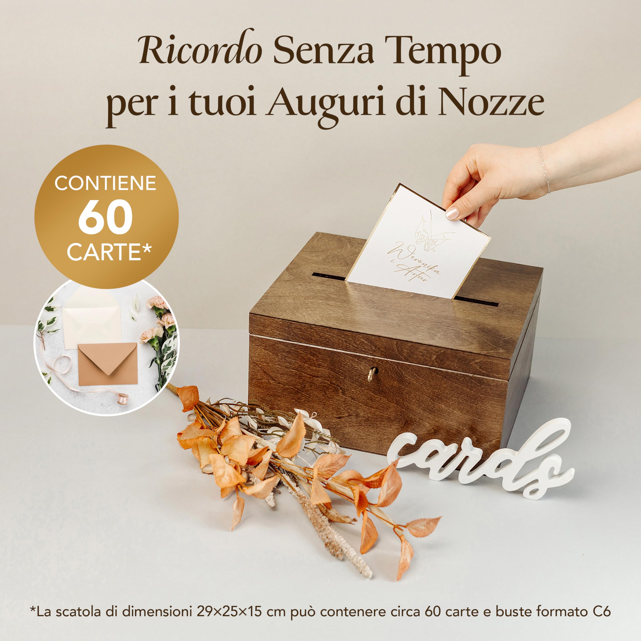 BOFUNX SCATOLA DI Carte di Nozze in Carta Scatola per Biglietti di