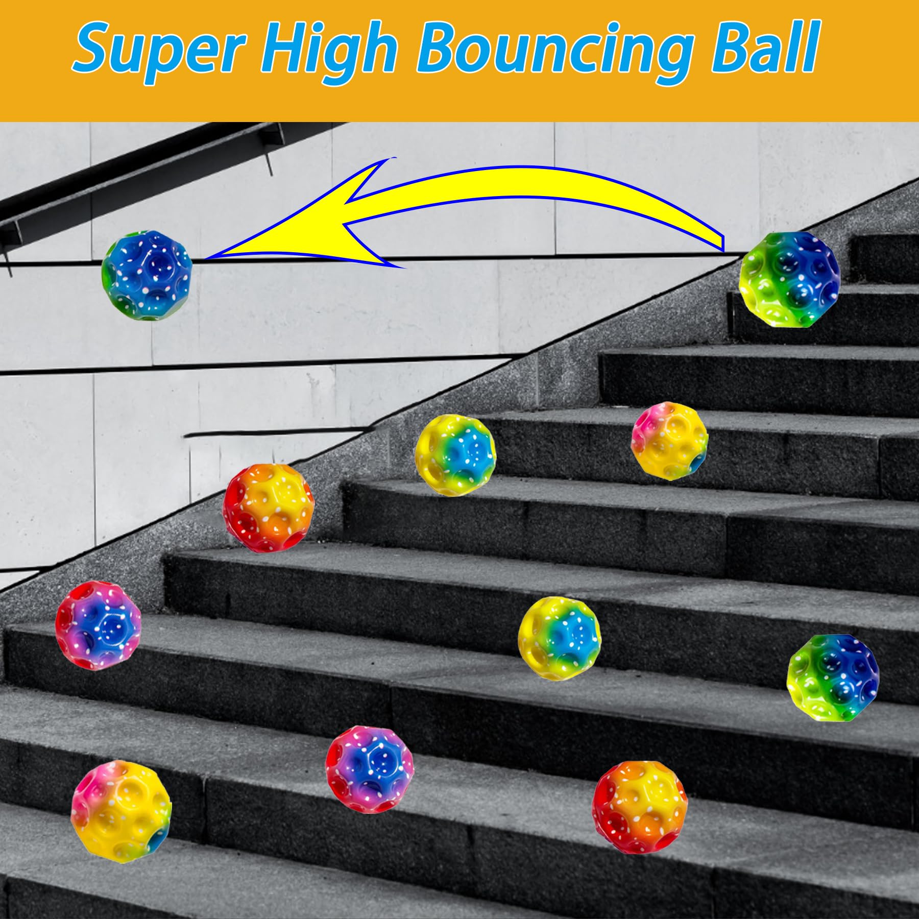 TZEKING 6 sztuk moon Ball, 7 cm wysokości, sprężyste piłki gumowe, podskakujące piłki w 6 kolorach, łatwe do uchwycenia, prezenty dla chłopców i dziewczynek, odpowiednie dla dorosłych do redukcji