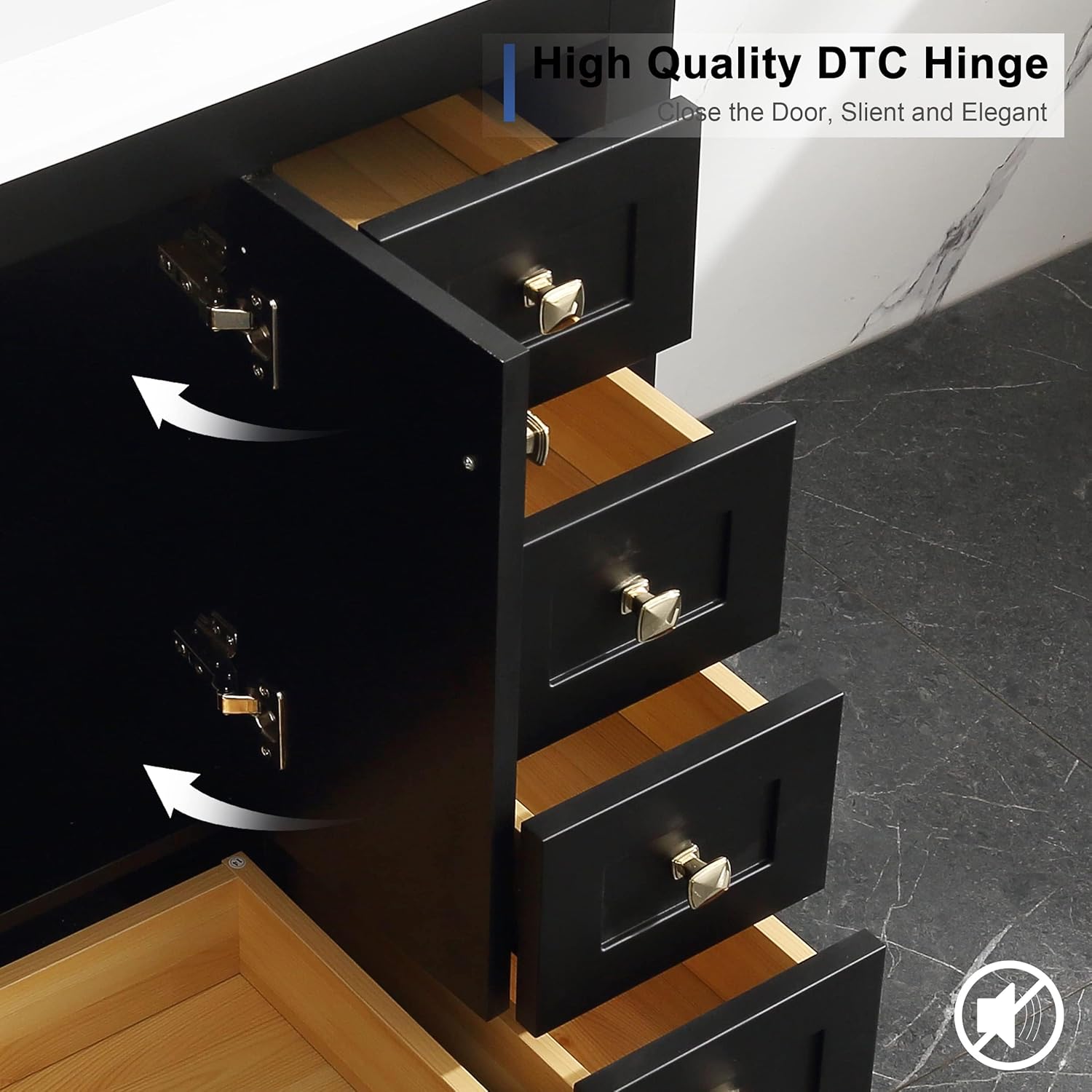 30 Inch Black Single Bathroom Vanity Base with Storage