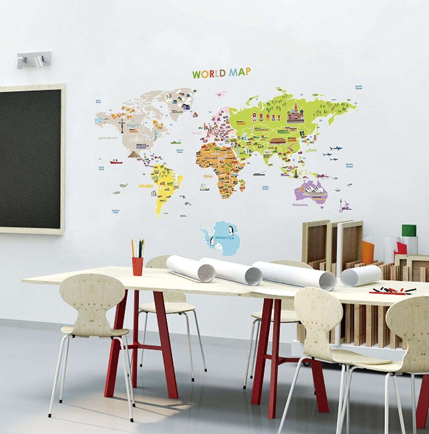 Big Size World Map Removable Nursery Wall Art Decor Mural Decal Sticker