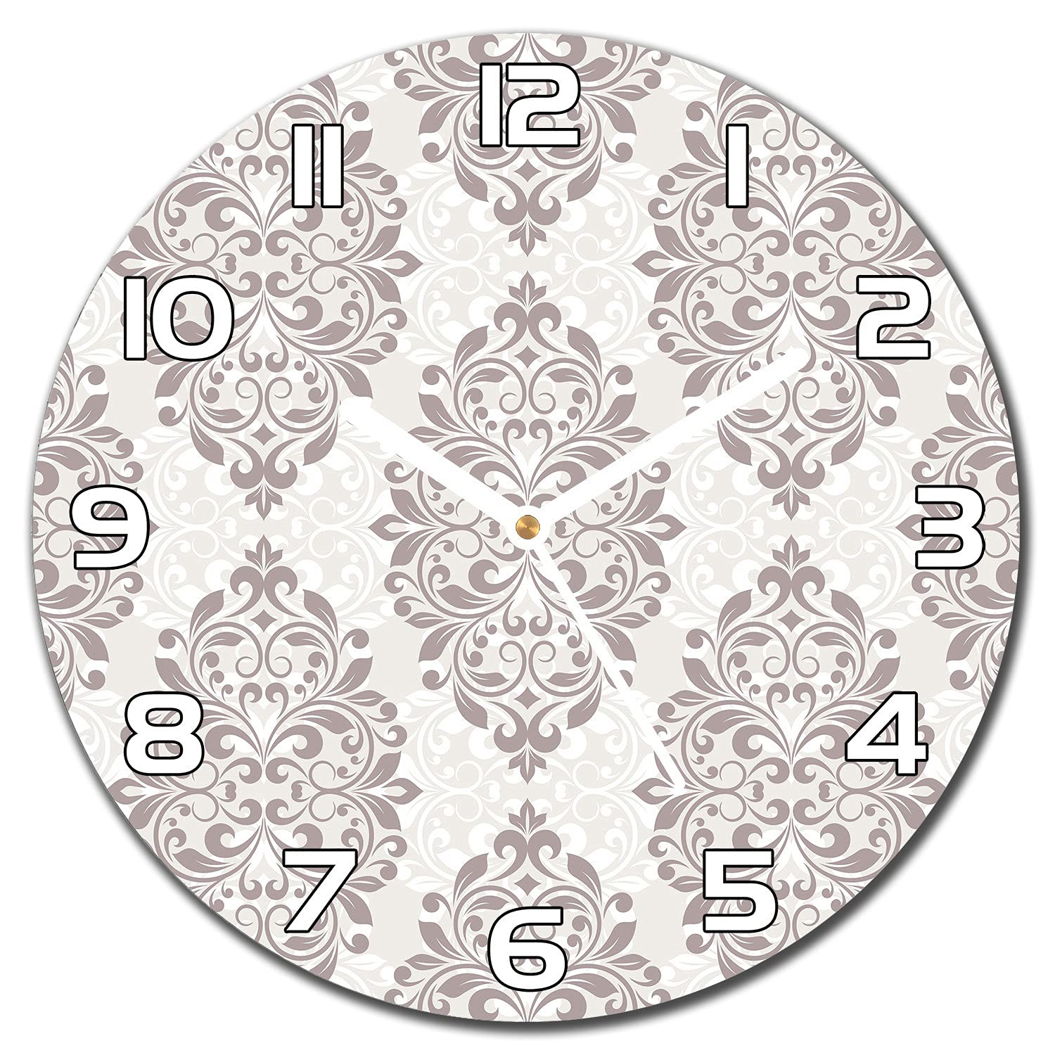 Horloge murale en verre moderne ronde 30 cm à aiguilles blanches salon