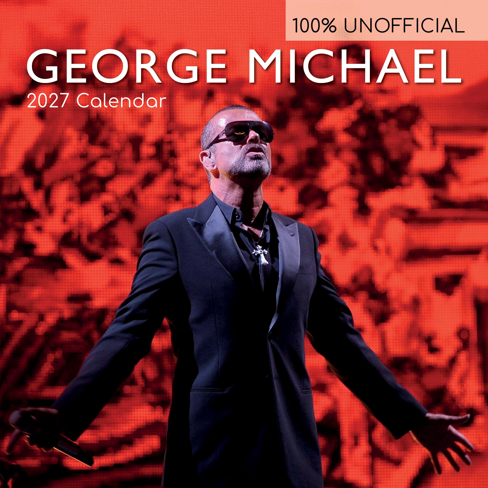 2027 Square Wall Calendar - George Michael 12 x 12 Inch Monthly View, 16-Month, Icons Theme, Includes 180 Reminder Stickers