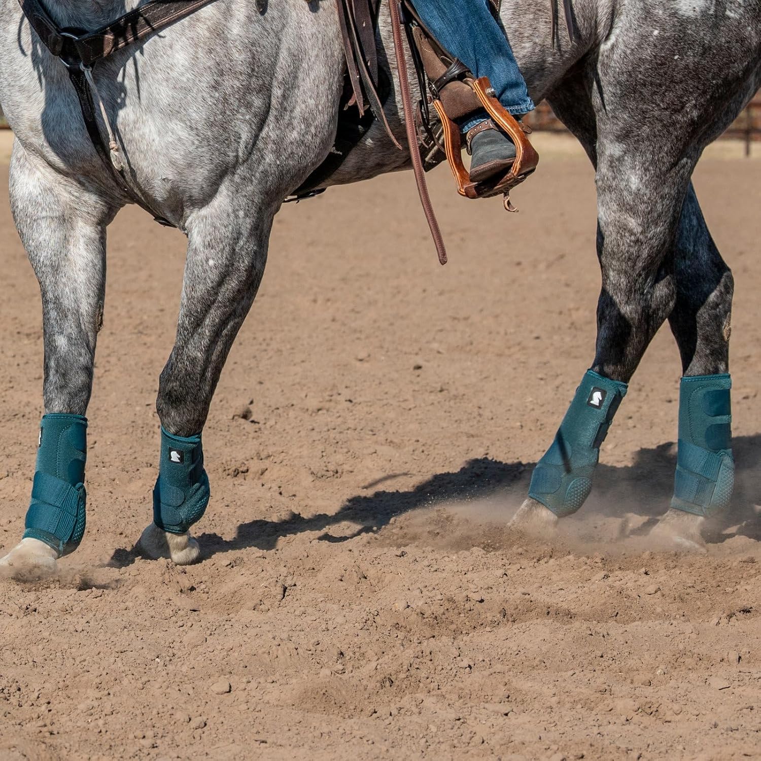 Classic Equine Flexion by Legacy2 Support Boots, Hind, Dragonfly Green, Large