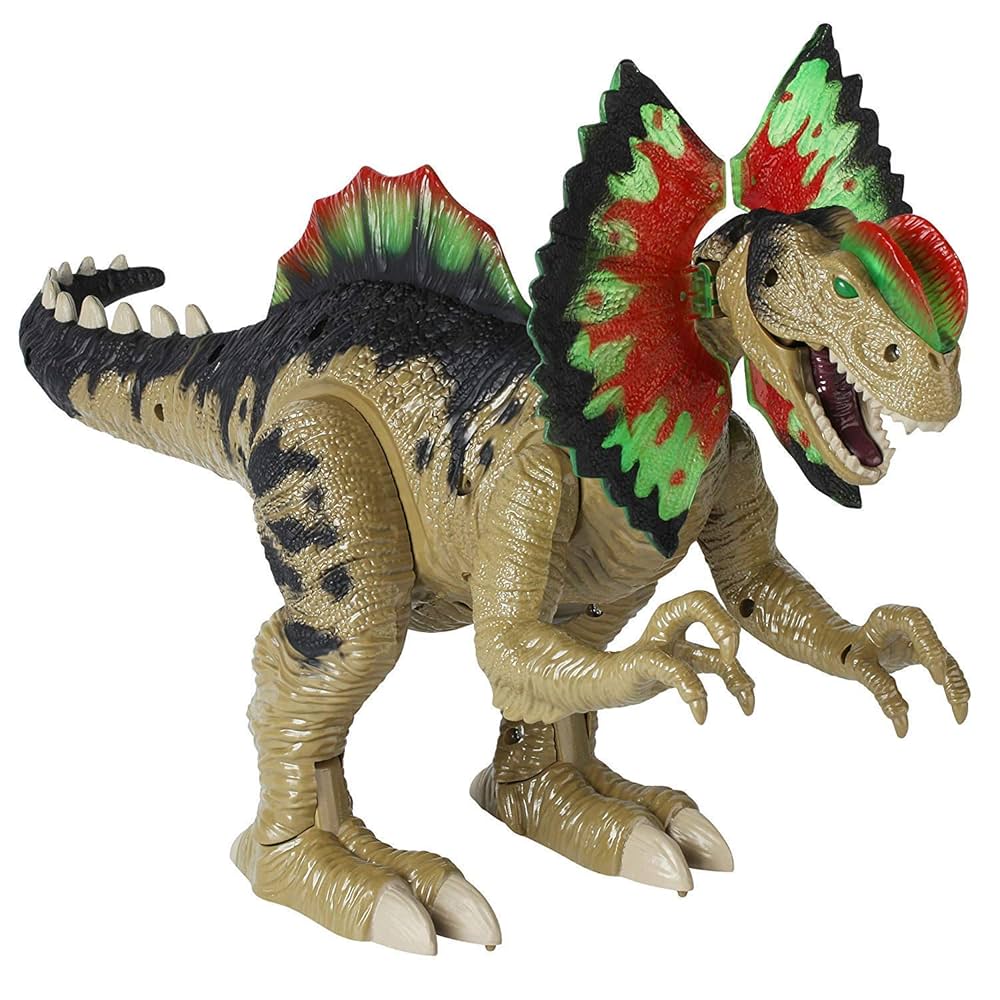 Dilophosaurus Toy - Walks, Roars and Stomps with Flapping