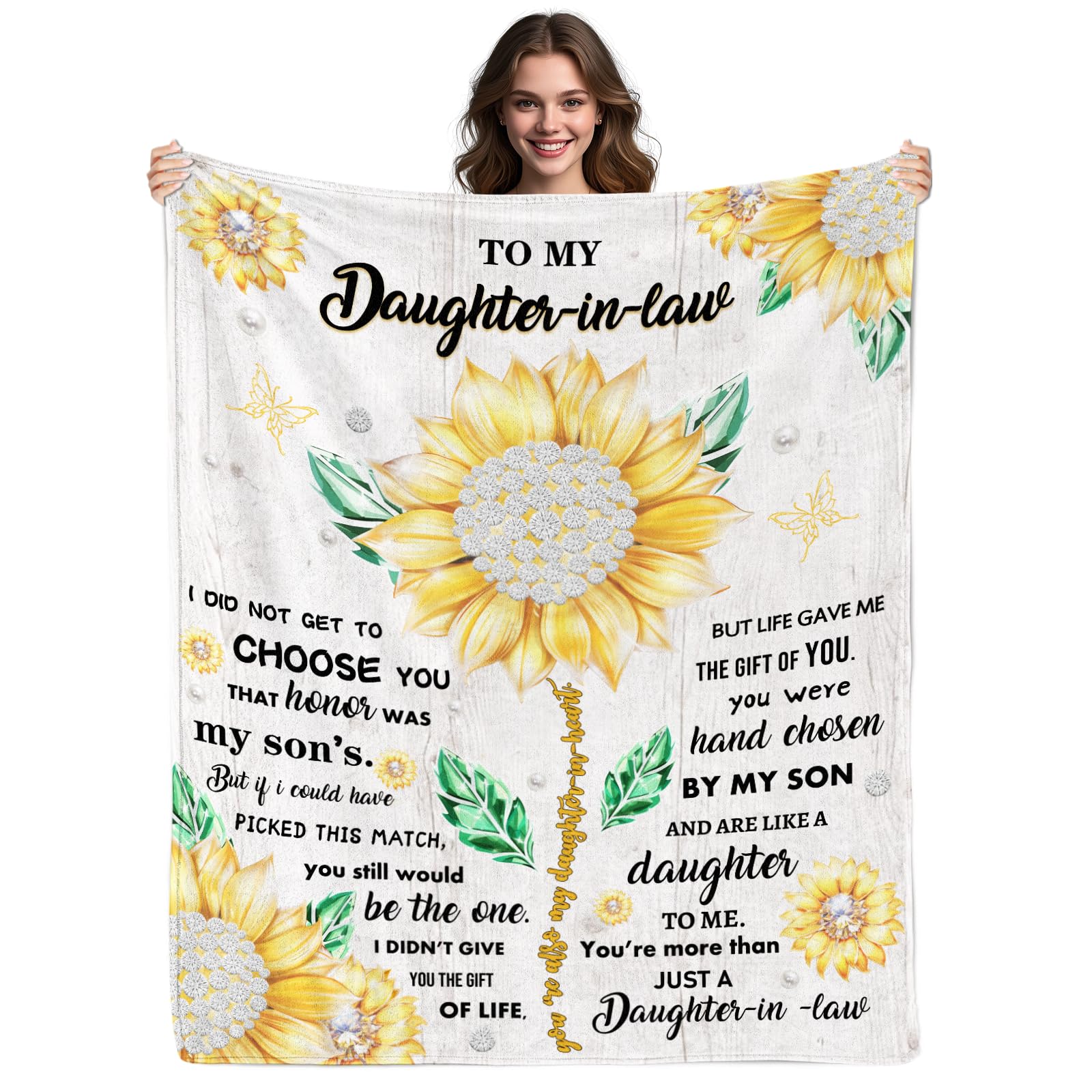 Fiwbnasz Daughter In Law Gifts, Blanket, Birthday Thanksgiving Day Daughterinlaw Present, To Daughterinlaw Throw Blanket 50" X 60"