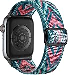 Lerobo Elastic Band Compatible with Apple Watch Band 44mm 45mm 42mm 49mm 46mm Men Nylon Solo Loop Sport Strap for iWatch Ultra 3 2 1 SE SE2 SE3 Band iWatch Series 11 10 9 8 7 6 5 4 3 2 1 Women, Black