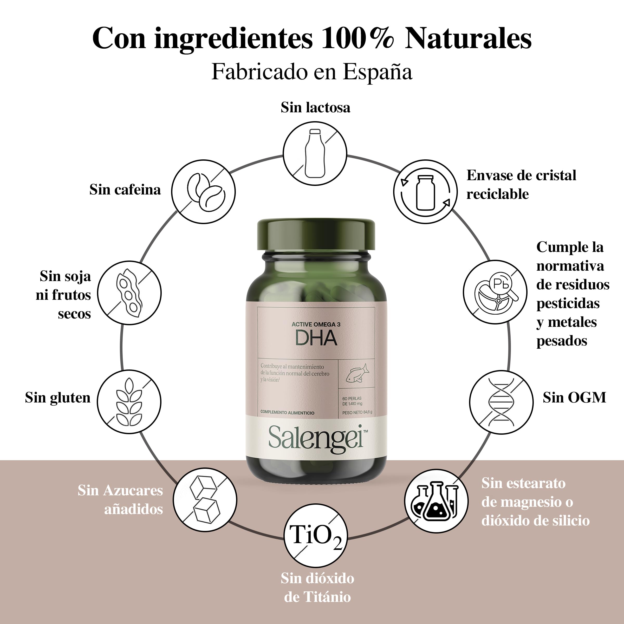 ACTIVE OMEGA-3 DHA – 760 mg DHA (Docosahexaensäure) | Unterstützt die normale Gehirnfunktion und das Sehvermögen | 60 Weichkapseln à 1400 mg |