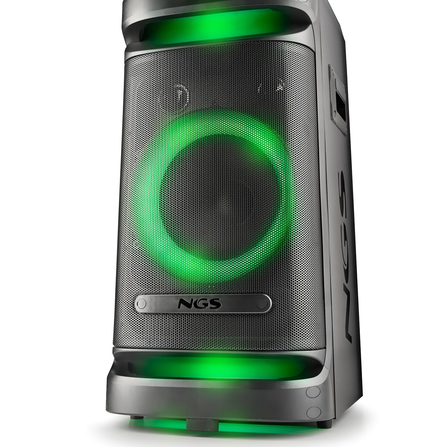 Enceinte Active 900W sur Batterie de Sonorisation NGS WILDSPACE1, 2 MICROS, Bluetooth, USB/AUX, Lumière LED, TWS, avec WOOFER 10