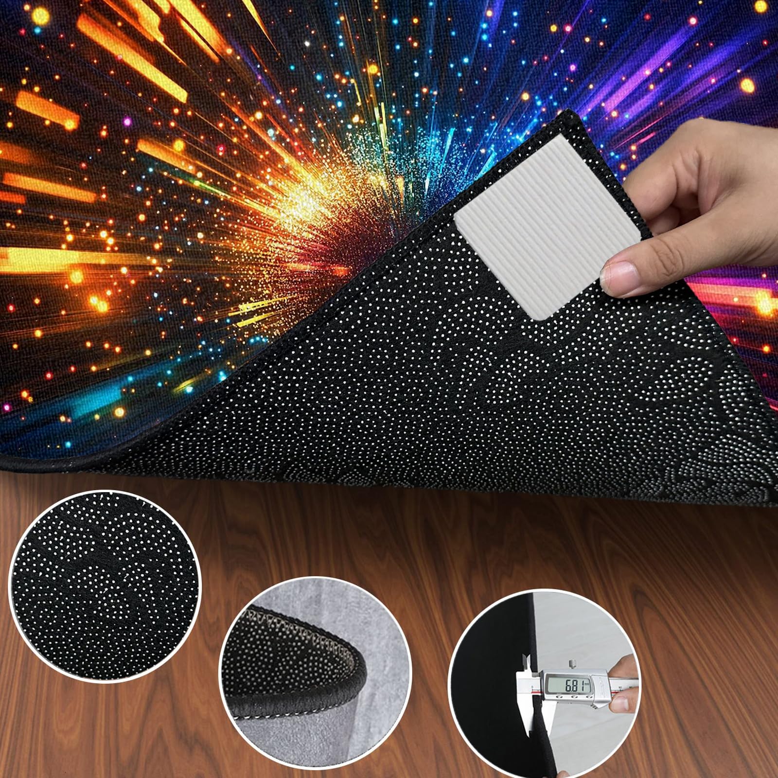 Tappetino per Batteria Elettronica, Tappeto Batteria Insonorizzato, Drum Carpet per Rullante Grancassa Tamburo Jazz Batteria, Tappetini Strumenti Musicali 180 x 140 cm