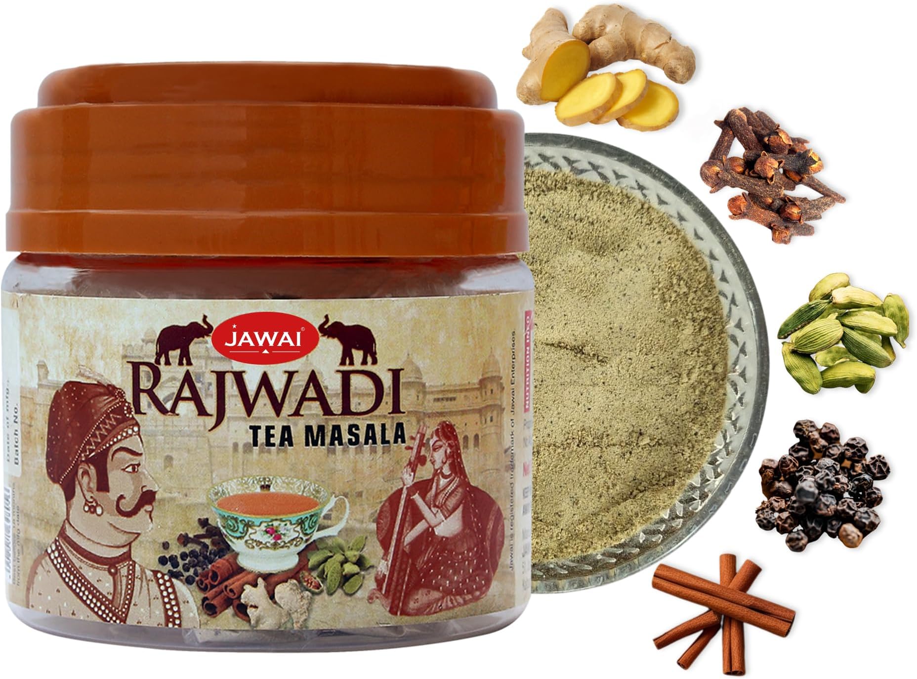 JAWAI RAJWADI TEA MASALA (100GMS) | Chai Masala | Immunity Booster | Helps in Cold & Cough | Natural Ingredients | Ukala Masala | Kadha -Antioxidant-Rich | No Added Sugar (100 G)