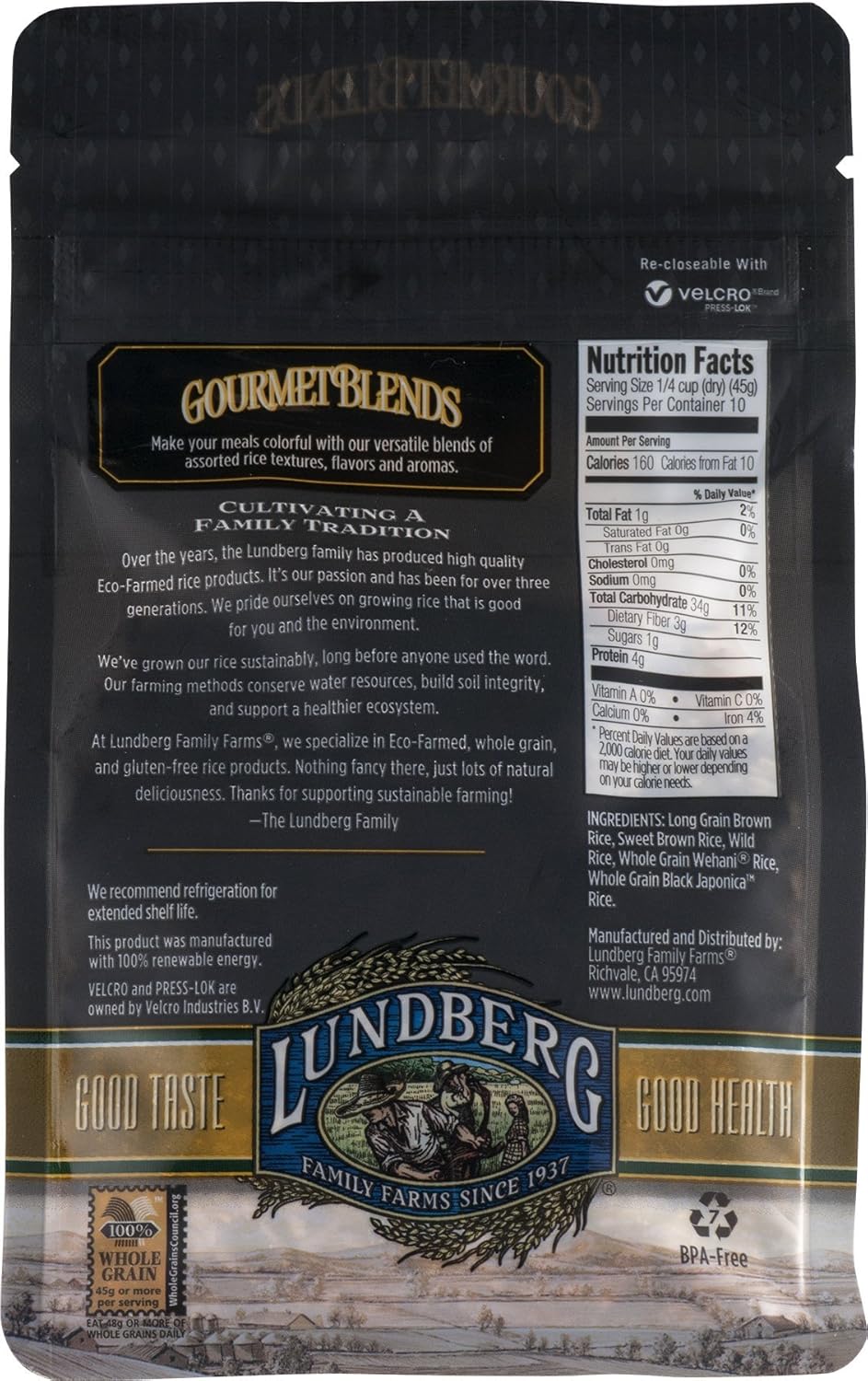 Lundberg Farms Gourmet Wild Rice Blend 1 Pound (Pack of 6)