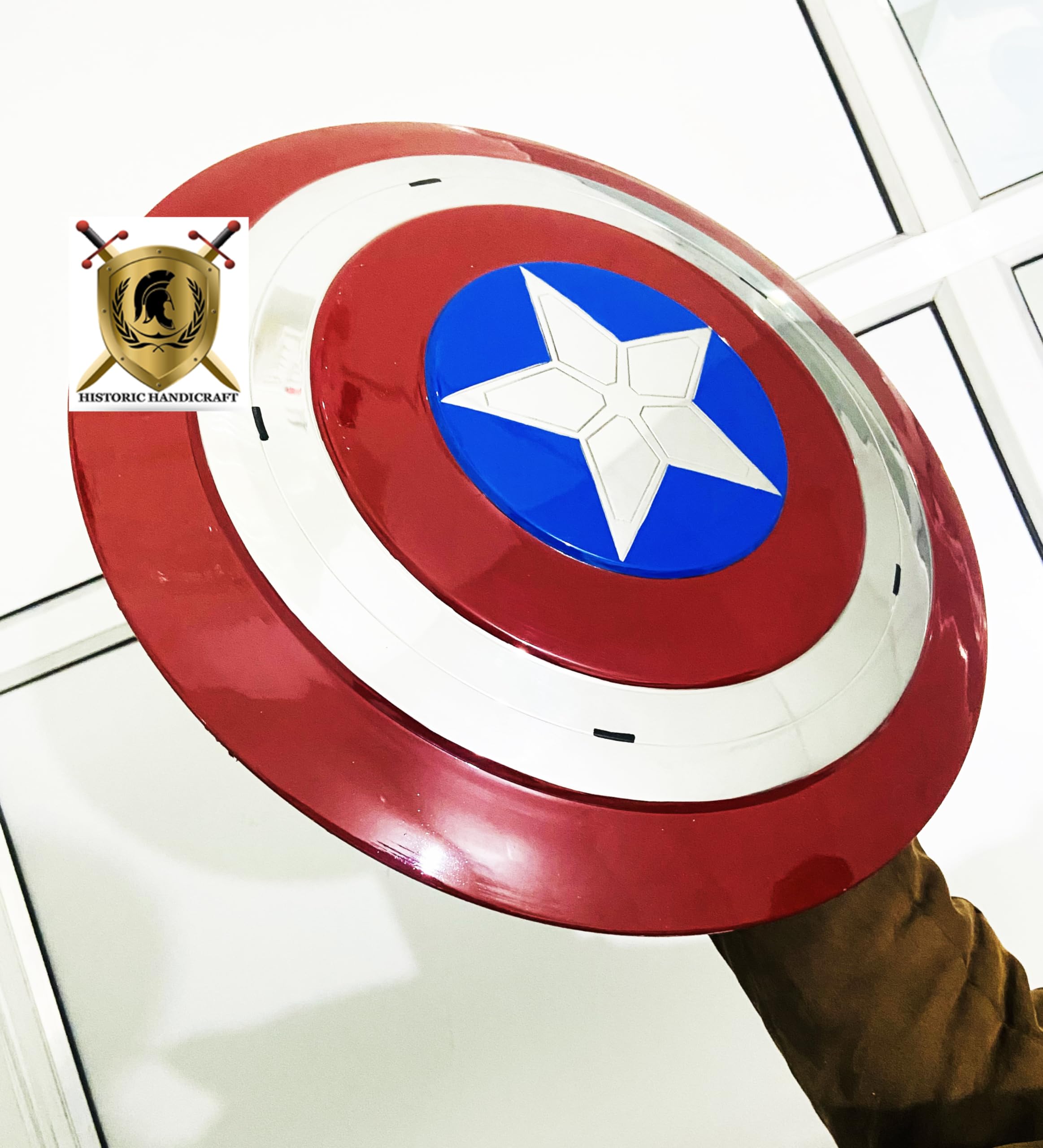Capitan Cosplay America scudo 18 pollici metallo gioco di ruolo Replica Retro Captain Series Collectible Costume Wall Decor Film Accessori