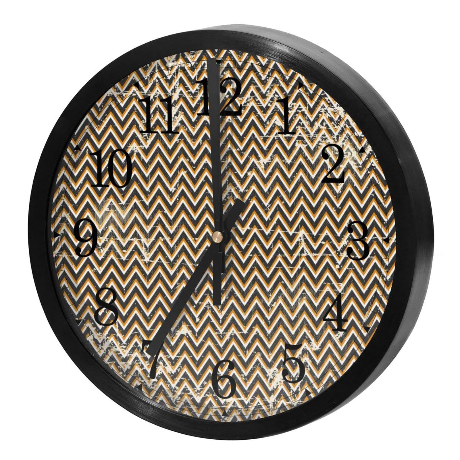 Horloge murale à quartz à motif chevron et mécanisme haut de gamme