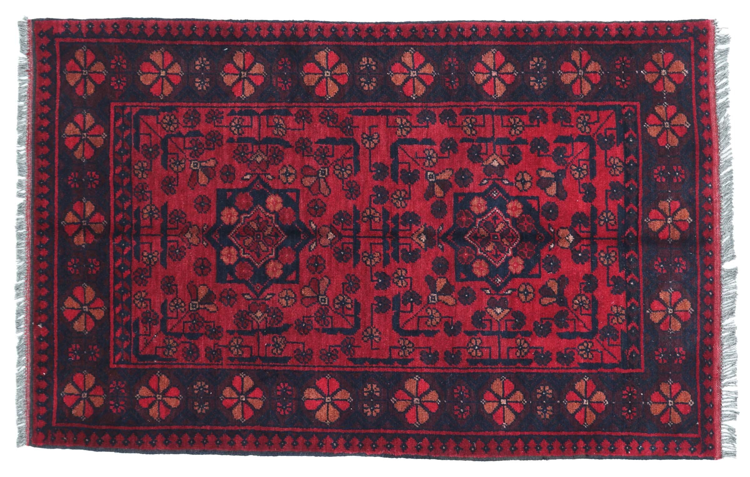 Tapis afghan marron 100x150 cm, la touche géométrique chaleureuse pour sublimer votre salon