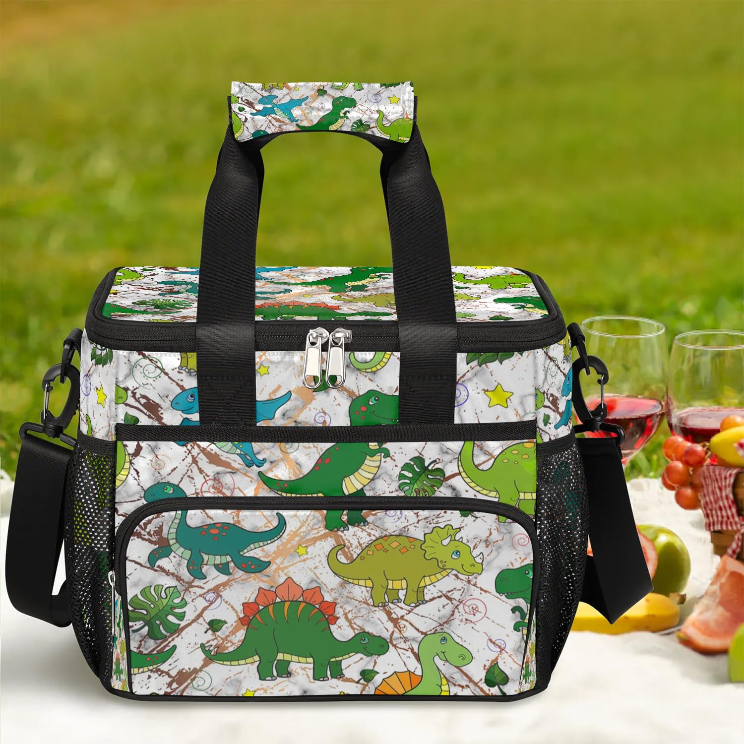 Große Lunchtasche aus Marmor, für Erwachsene, Herren, Damen, Kinder, Mädchen, Jungen, Textur, Marmor, Dinosaurier, isolierte Lunchbox, Kühltasche, Kühltasche, Kühltasche, Kühltasche, Kühltasche, für