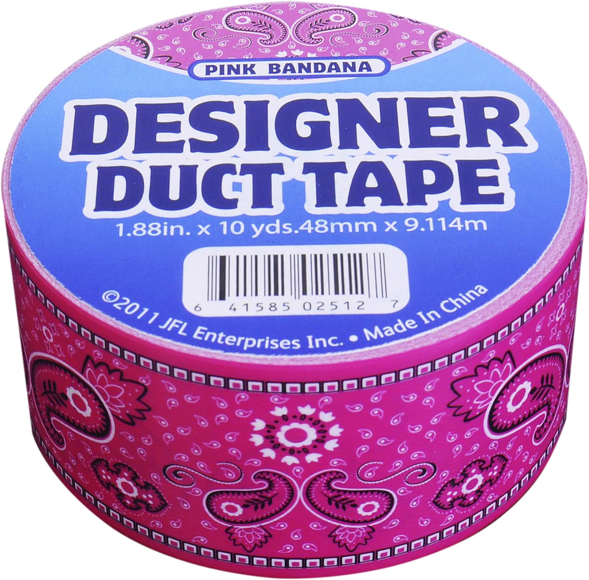 Duct Tape 1.88" x 10 yd Pink Bandna Roll, Multicolor