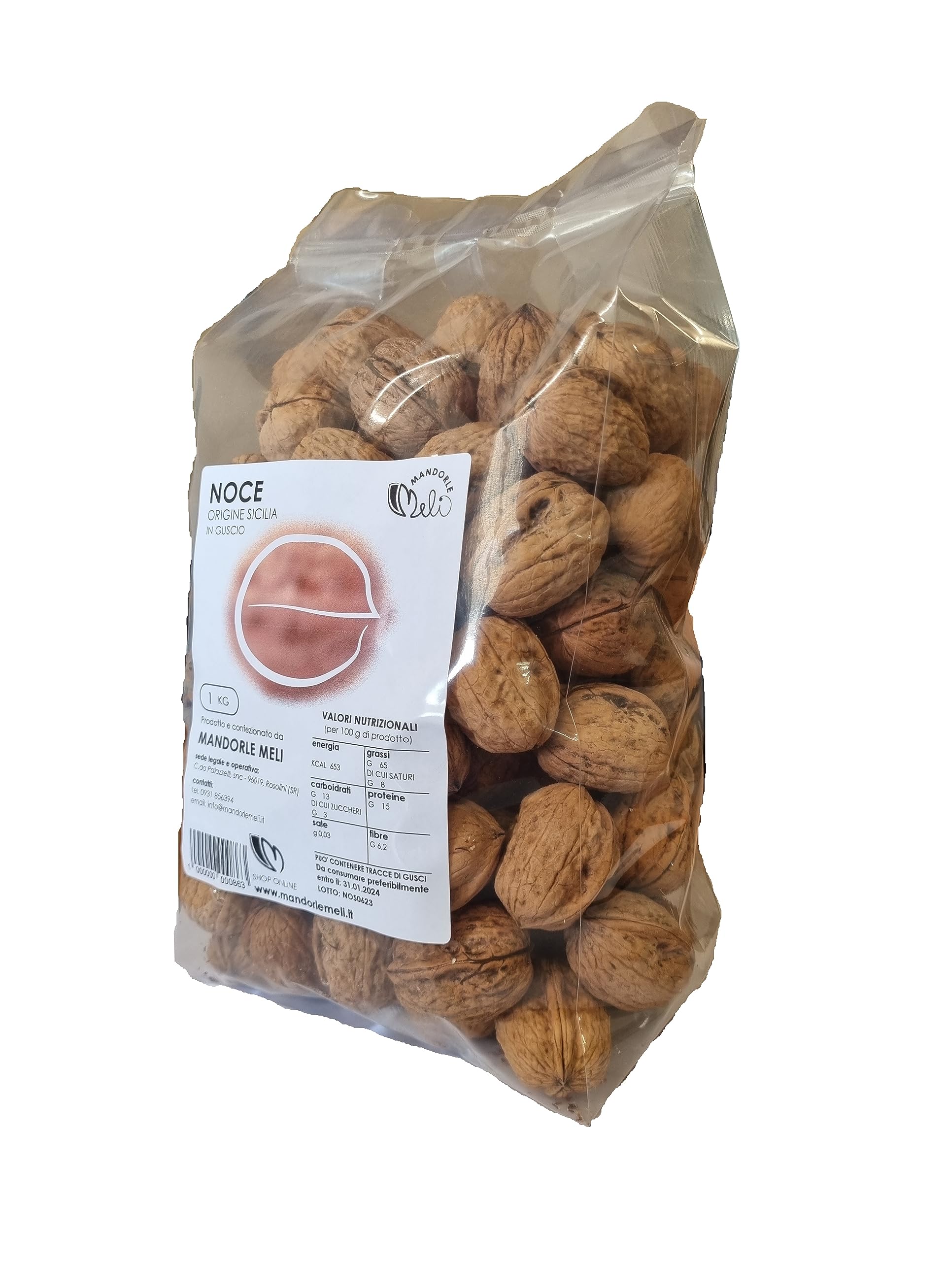 Noci in Guscio - Frutta Secca Fonte di Vitamine e Fibre - Senza Glutine (1kg)