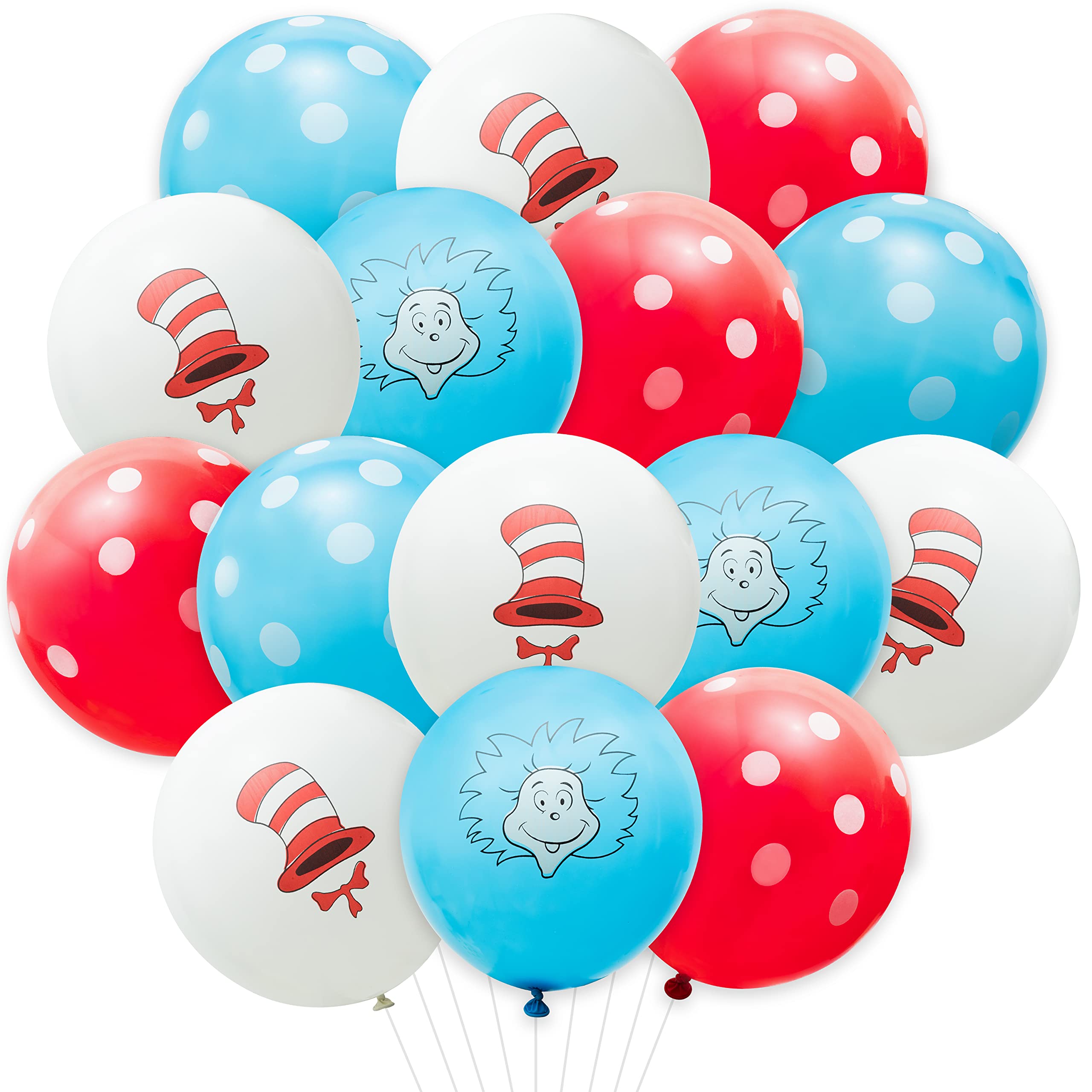 CBweidiu 40PCS Cat’s Hat Party Balloons for Kids, Doctor Cat’s Hat Latex Balloons for Party Decoration, 12 Inch Cat’s Hat Balloons for Indoor Outdoor Party, Blue Red Latex Balloons for Party Supplies