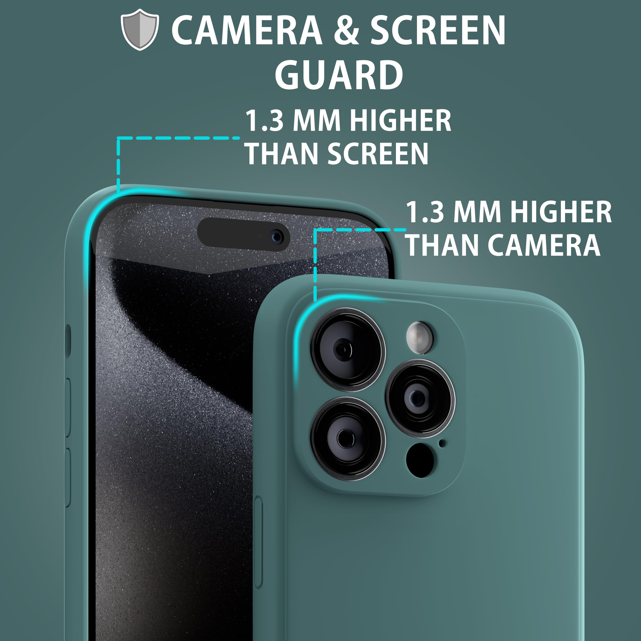 MyGadget Cover Per IPhone 15 – Custodia In Silicone Morbido Verde Oliva, Antiscivolo E Antiurto
