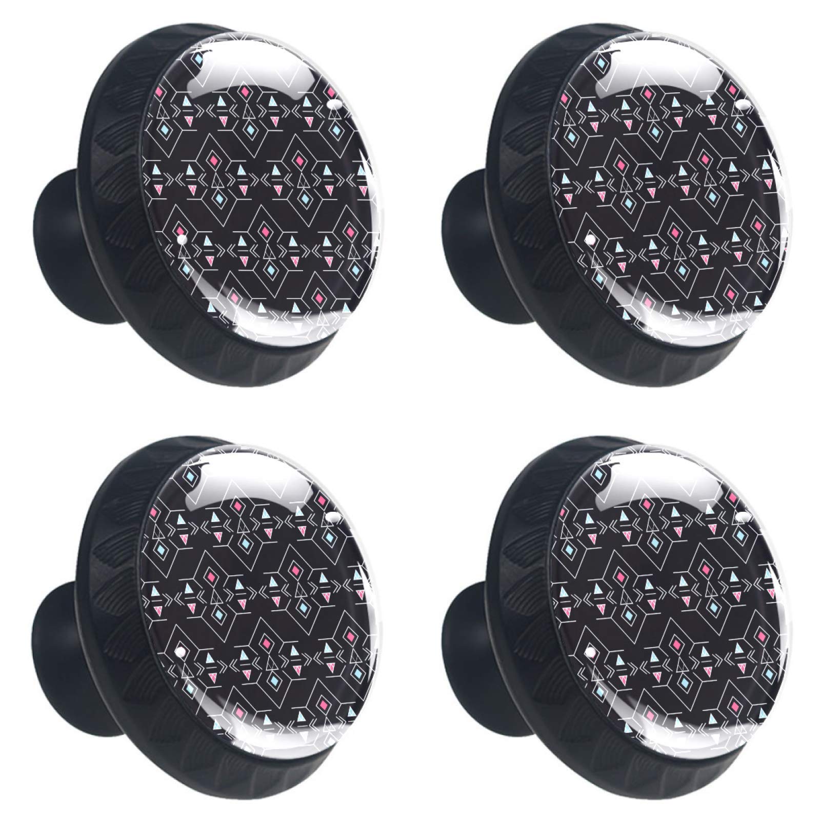 Boutons de tiroir géométriques en verre 30mm x4 pour meuble