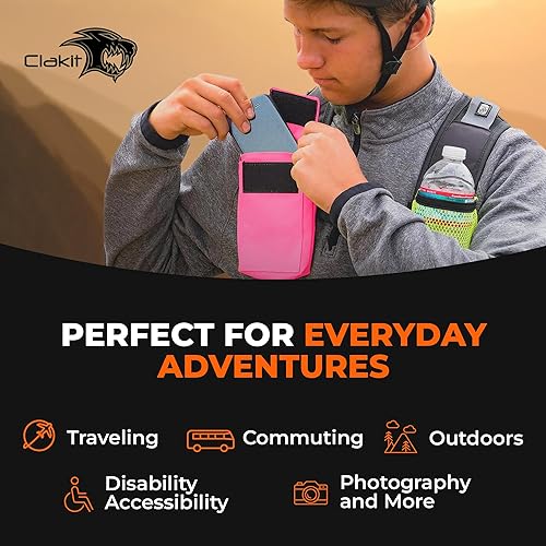 Miniatura 27 de Bolsa con correa para smartphone, accesorios para mochilas para excursionistas, viajeros y estudiantes y pasajeros interurbanos. Negro -,Verde