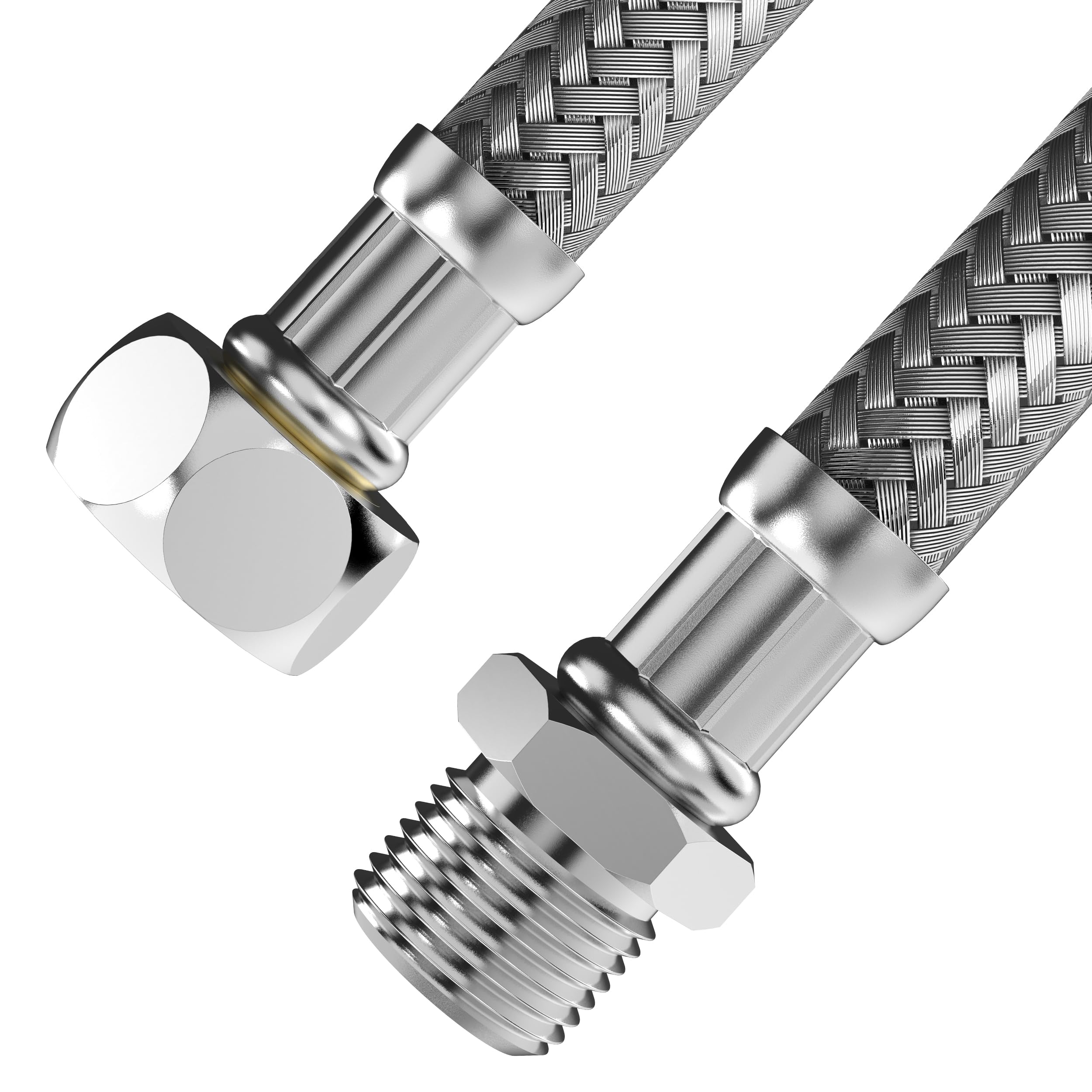 VARIOSAN Reinforced Hose Extension for Washing Machine and Dishwasher 17710, 2.50 m, 3/4 inch Male Thread x 3/4 inch nut, Stainless Steel Sheath, DVGW Certified, Drinking Water