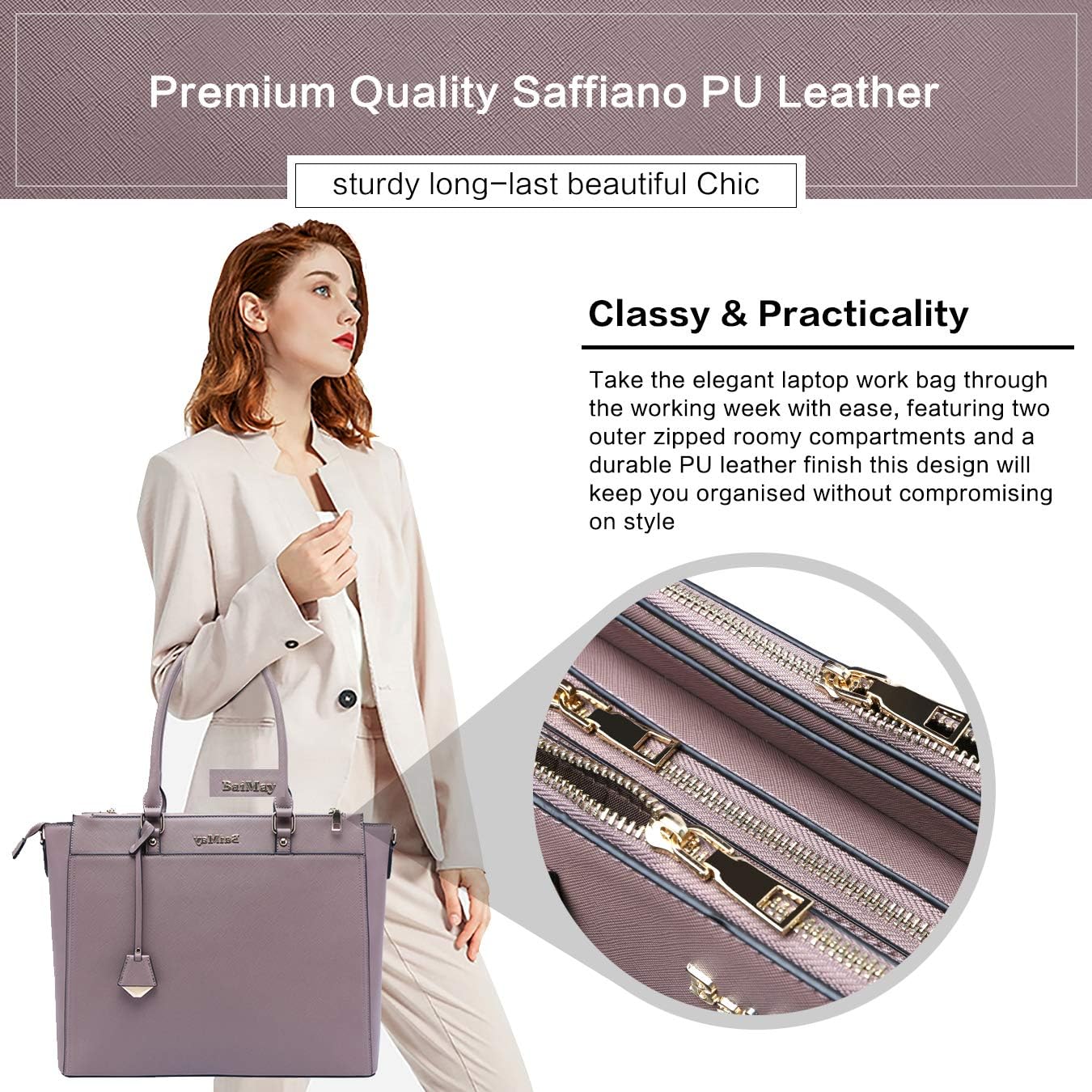 Free Shipping Over $50 Laptop Bag for Women,Tote Bag,15.6-17 Inch Laptop Bag, Large Tote Bag Teacher Bag Work Bag Briefcase with Multi-Pockets for Work University Travel