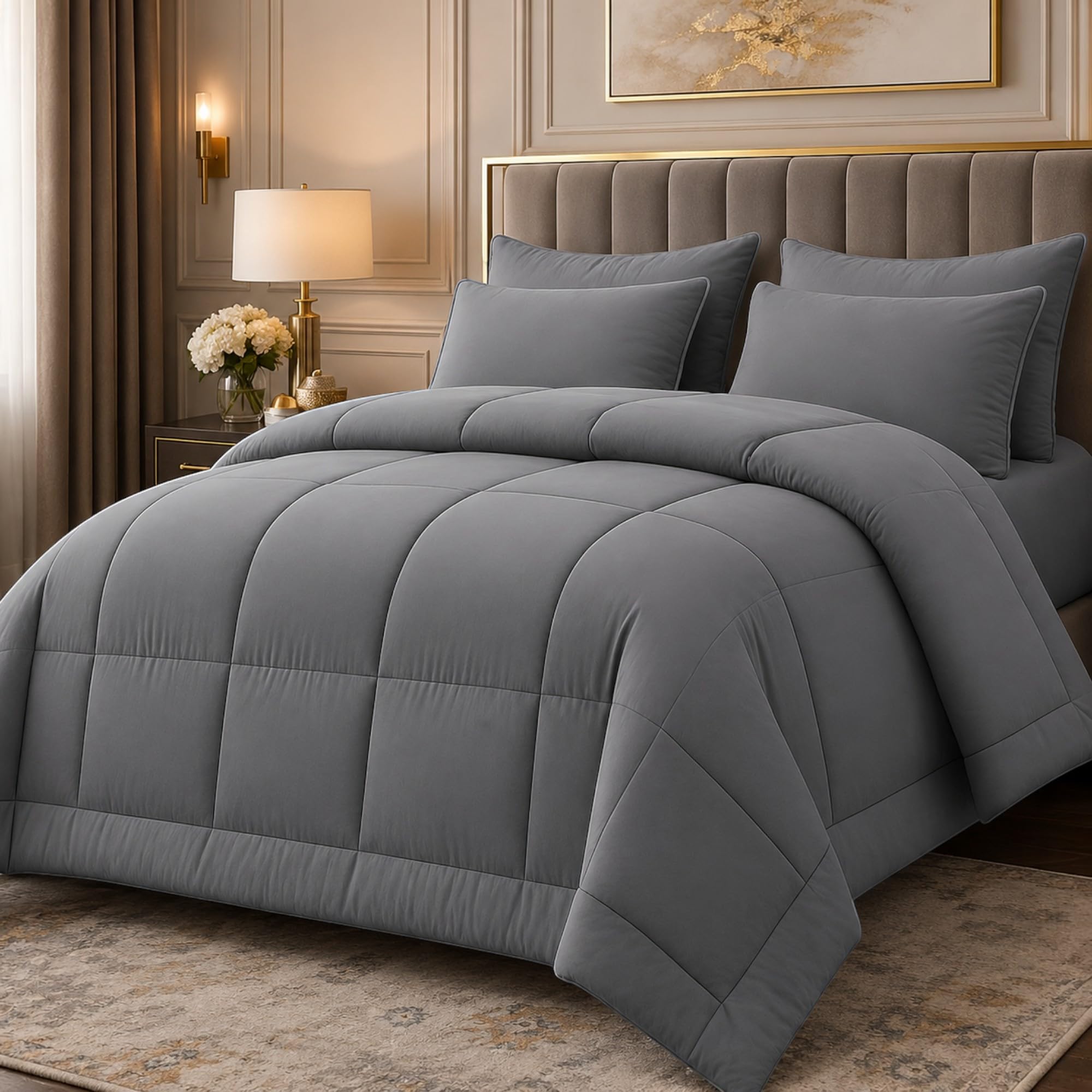 Grace King Size Duvet 10.5 Tog - Hypoallergenic Coverless Duvet King Size - Thick & Cosy Quilt for Summer, Autumn & Winter - King Bedding Anti Bacterial, Machine Washable