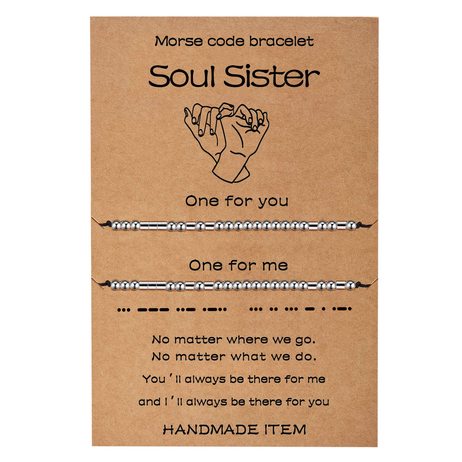 Ldurian Morse Code Bracelets Mother's Day Mother Son Bracelet - Family Bracelets for Women Adjustable Distance Matching Bracelets - Secret Message Jewelry Gifts for Mom