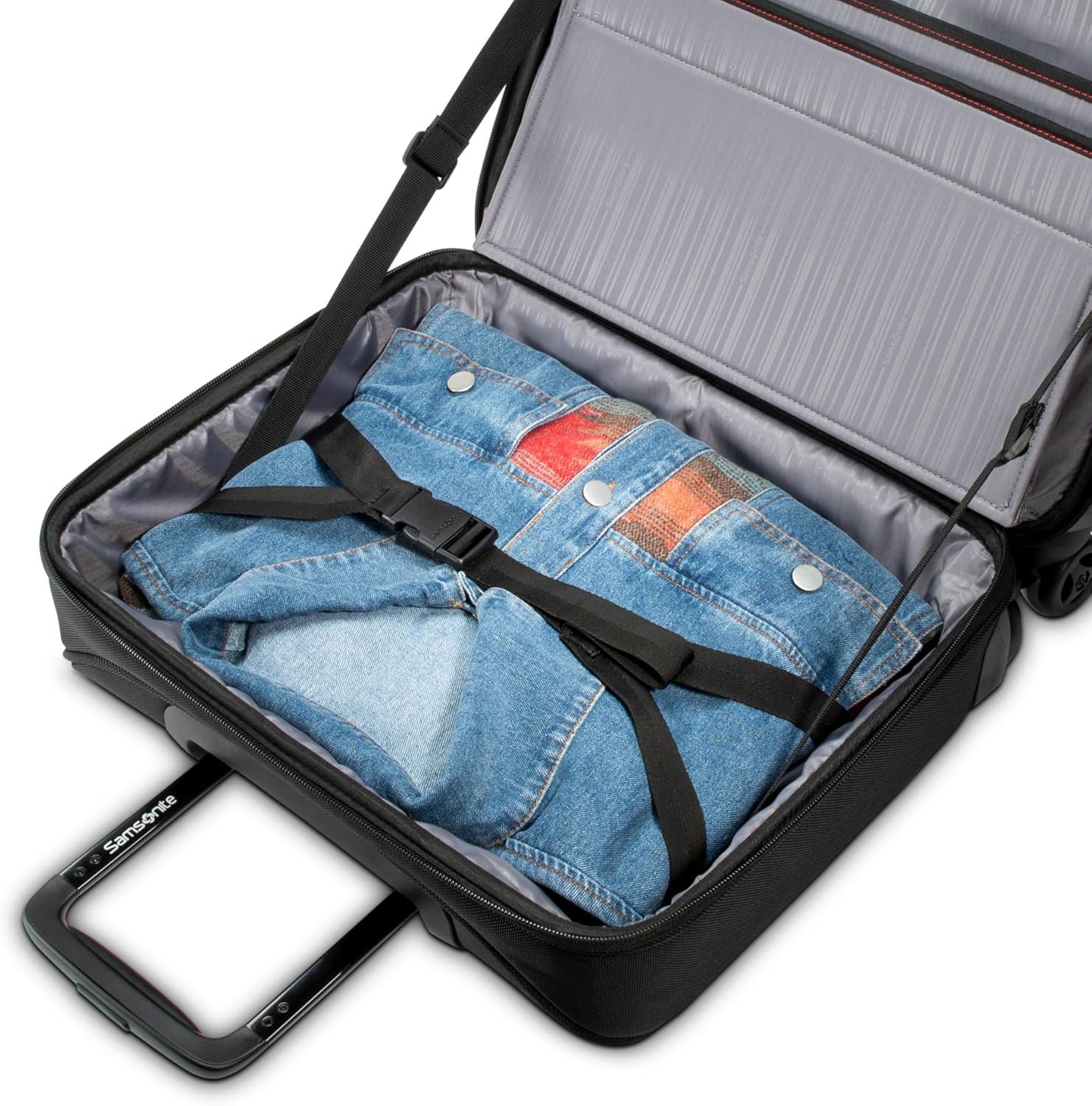 Samsonite® Xenon 4.0 Spinner Nylon Rolling Mobile Office With 15.6" Laptop Pocket And Tablet Pocket, 15-3/8"H x 15-3/4"W x 7-1/8"D, Black