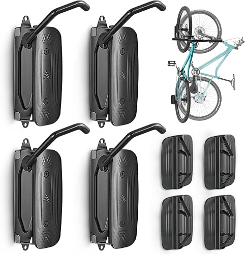 Miniatura 2 de monTEK Soporte giratorio de pared para bicicleta, perchas para bicicleta, soporte vertical para bicicletas que ahorra espacio, soporte de