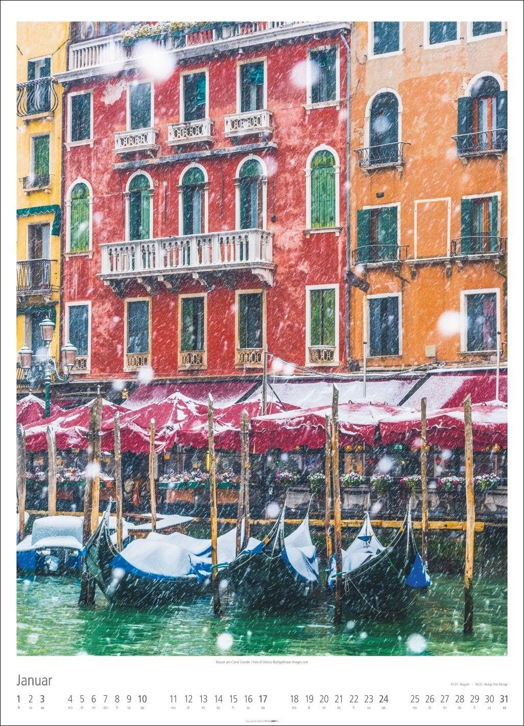 Venezia Kalender 2027 - La Serenissima: Die Lagunenstadt in Bildern: Wandkalender im Großformat mit Fotos namhafter Reisefotografen. Urlaubsflair für ... großen Fotokalender. 49x68 cm Hochformat.