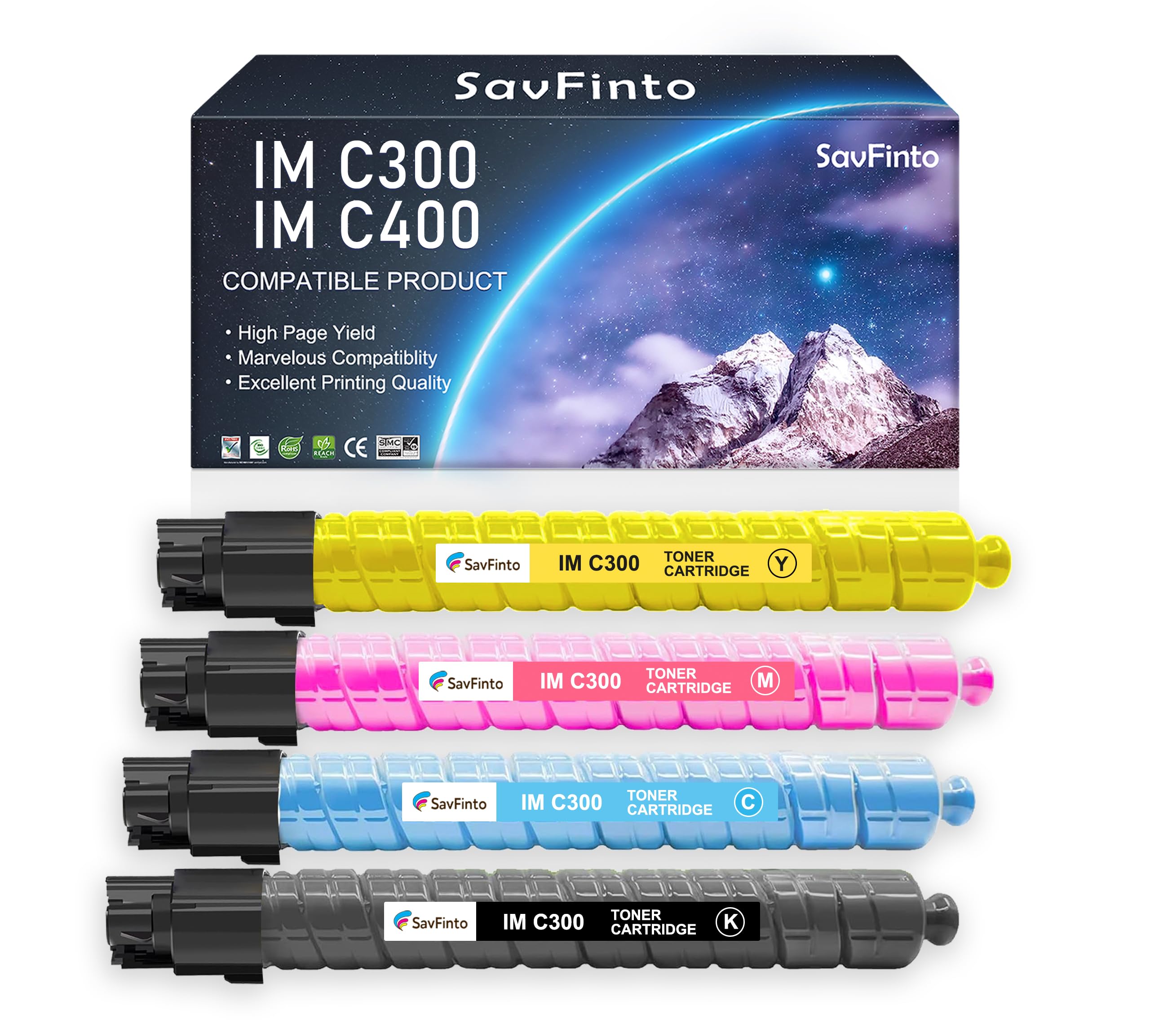 SavFinto IM C300 IM C400 IMC300 IMC400 Toner Cartridge Replacement for 842378 842379 842380 842381 for Ricoh Lanier Savin IM C300F IM C400F C400SF