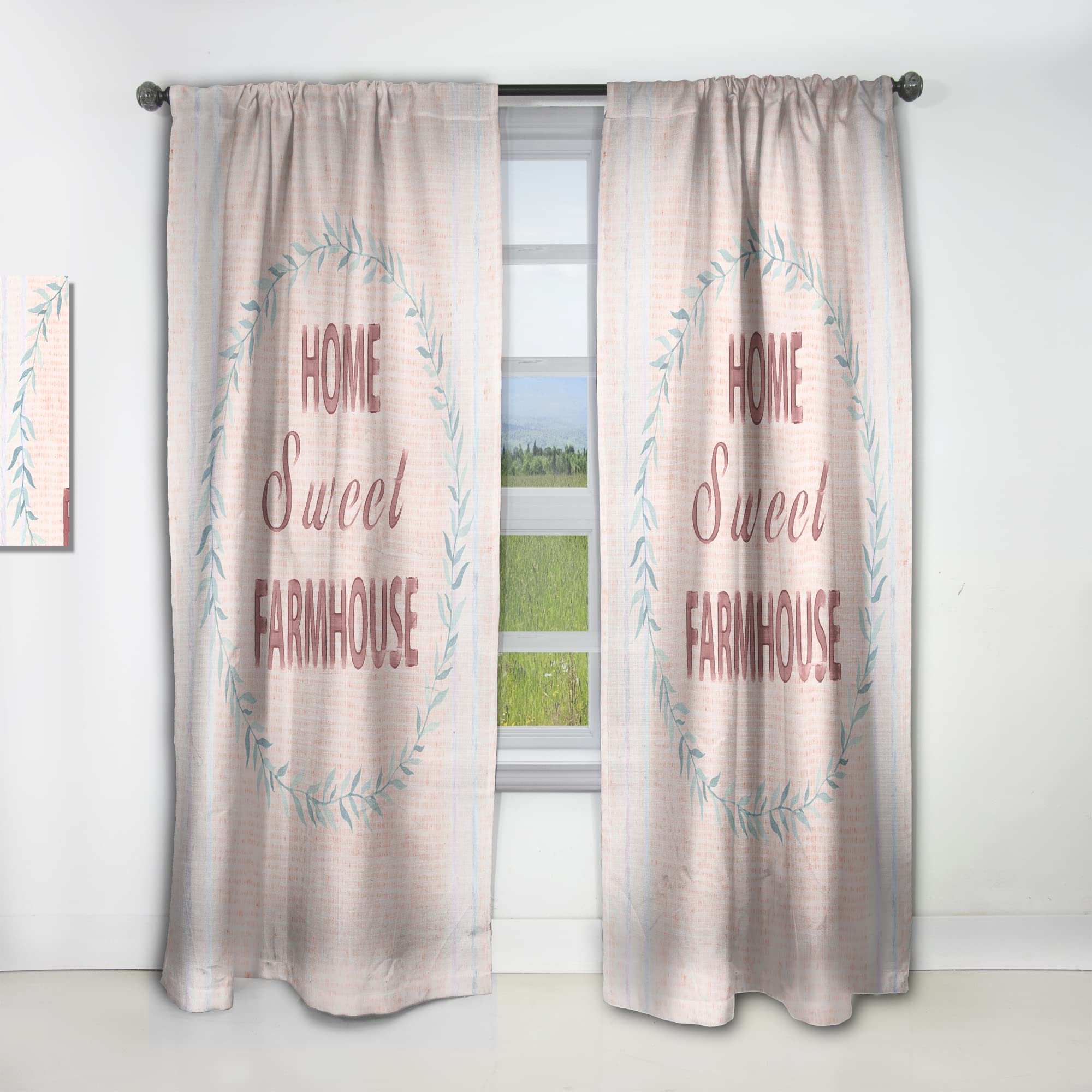 DesignQ Rideaux Farmhouse Florals XIV grand rideau de chambre fleuri