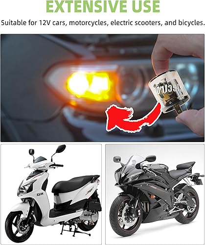 Miniatura 6 de Relé intermitente LED de 2 piezas, relé de coche de 12 V, relé de señal de giro, accesorios de automóvil, relé eléctrico de 2 pines, compatible con