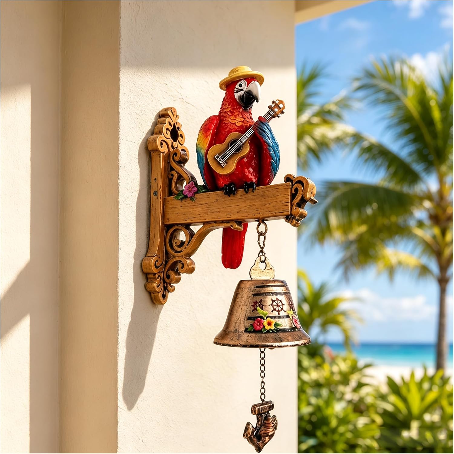 Parrot Head Paradise Wall Mounted Doorbell