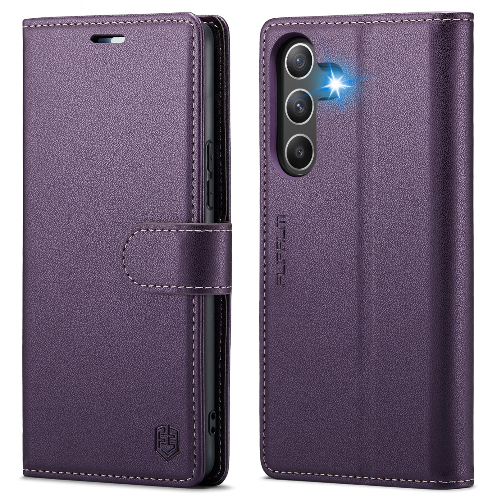 FLIPALM for Samsung Galaxy A54 5G Wallet Case with RFID Blocking Credit Card Holder, PU Leather Folio Flip Kickstand Protective Shockproof Cover Women Men for Samsung A54 Phone case(Purple)