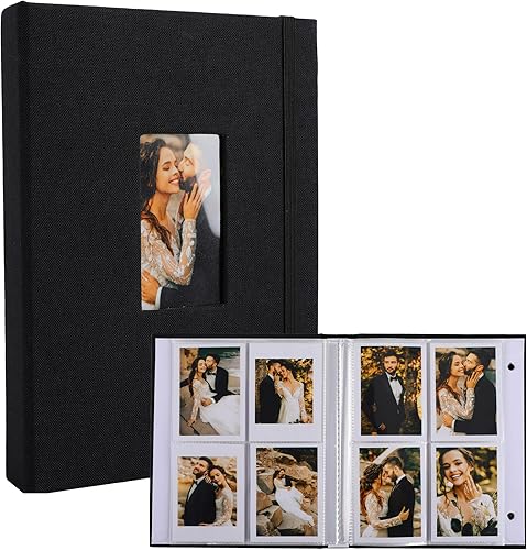 Ayorasly Polaroid - Álbum de fotos, pequeño libro de imágenes con capacidad para 280 fotos, libro de recuerdos negro para imágenes de 2 x 3